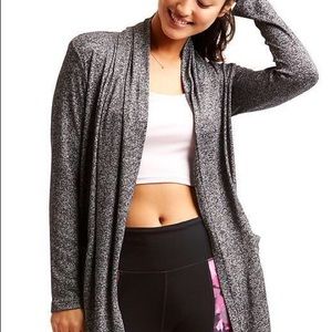 ATHLETA | sz M pose wrap cardigan in black marl